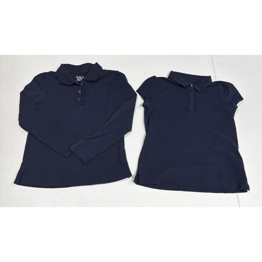 The Childrens Place School Uniform Short & Long Sleeves Polo Shirts Blue M 7-8